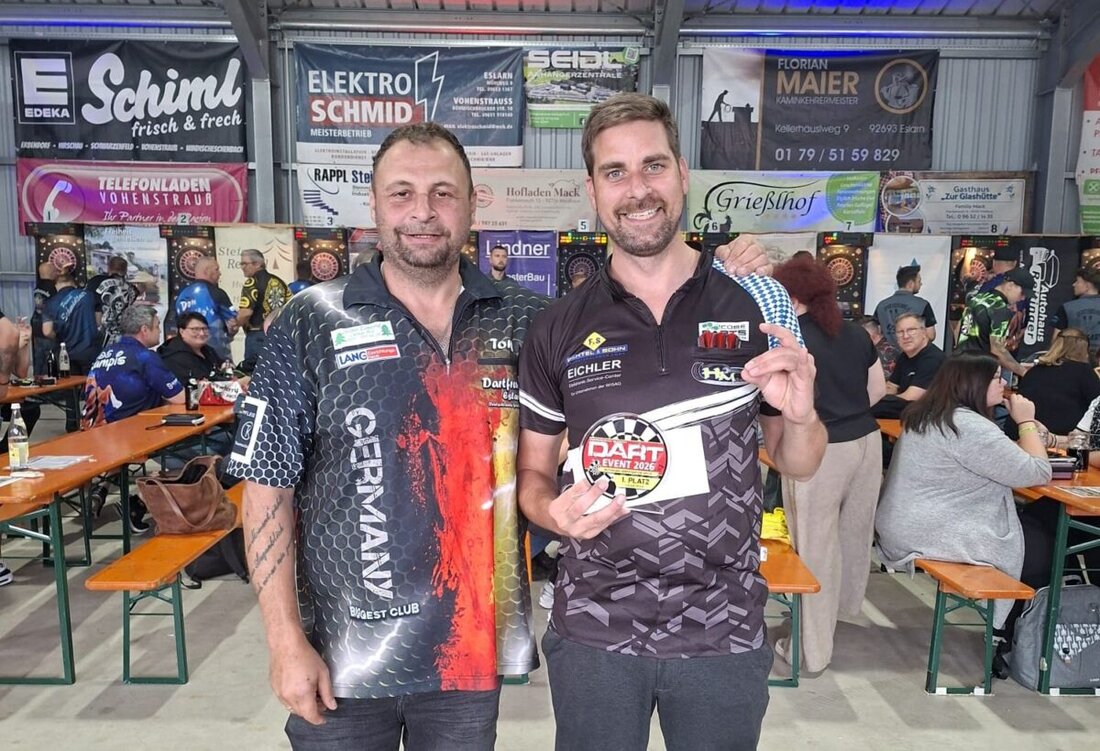 Eslarn. Mehr als 14 Stunden lang flogen die Pfeile beim Dreifach-Turnier der Dartfreunde, mit 200 Teilnehmenden und 2.000 Euro Preisgeld. Starke Leistungen und perfekte Organisation machten das Event zum vollen Erfolg.