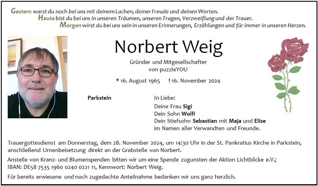 Begleitet durch: Bestattung Gronauer - Altenstadt/WN