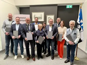 Abschied von Bürgermeister Biller in Weiherhammer mit Barbaramedaille