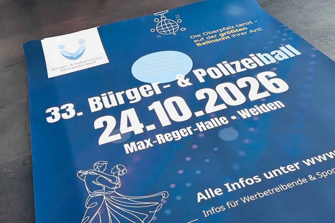 Weiden. Am 24. Oktober 2026 lädt der 33. Bürger- und Polizeiball unter dem Motto „Die Oberpfalz tanzt“ in die Max-Reger-Halle ein. Live-Musik, Show und Tanz warten auf alle Gäste, Tickets sind ab sofort erhältlich.