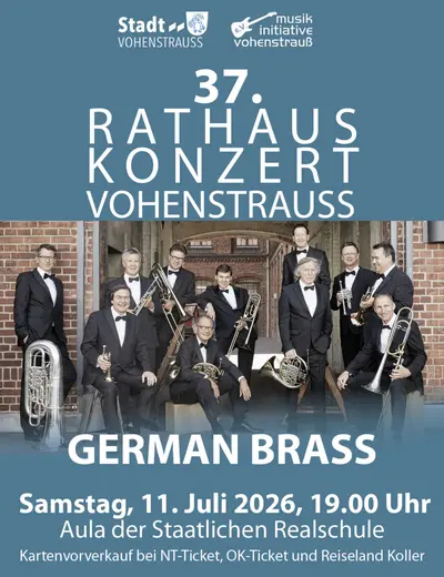 Letzte 50 Karten fürs Rathauskonzert mit German Brass in Vohenstrauß