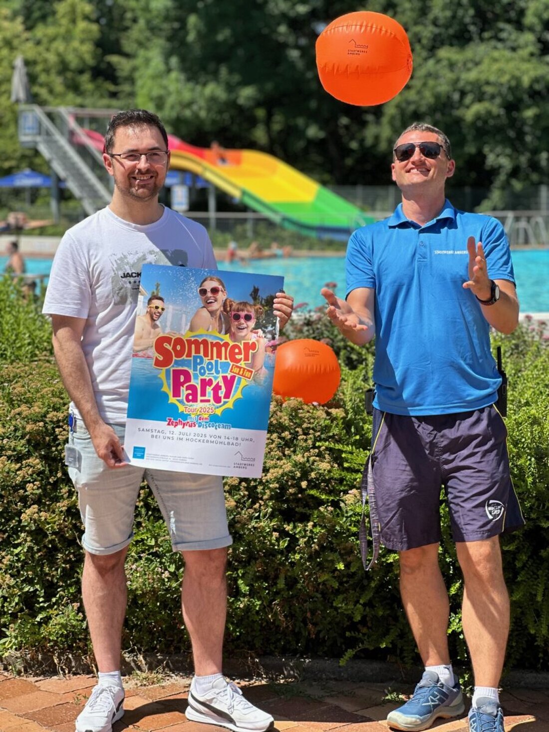 Amberg. Im Hockermühlbad Amberg wird es am Samstag ein großes Wasserspektakel geben, das Kindern, Jugendlichen und Familien einen unvergesslichen Tag beschert. Von 14 bis 18 Uhr verwandelt sich das Freibad in eine Partymeile, wo das größte Sommer-Pool-Party-Team Deutschlands für Stimmung sorgt. Diese Party ist der perfekte Start in die Sommerferien.