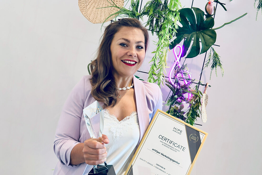 Weiden. Die artViper Marketingagentur wurde erneut mit dem renommierten HIPE AWARD ausgezeichnet, diesmal mit einer Gesamtnote von 1,4. Die Auszeichnung bestätigt den hohen Qualitätsanspruch und Kundenorientierung des Unternehmens.