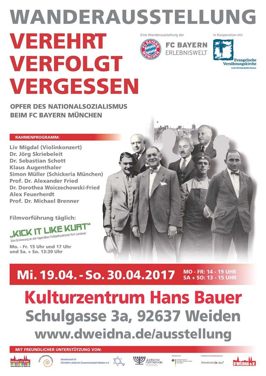 Weiden. Wie erging es eigentlich den Juden beim FC Bayern München? Ihre Geschichten kann man in der Wanderausstellung “verehrt – verfolgt – vergessen – Die Opfer des Nationalsozialismus beim FC [&hellip;]