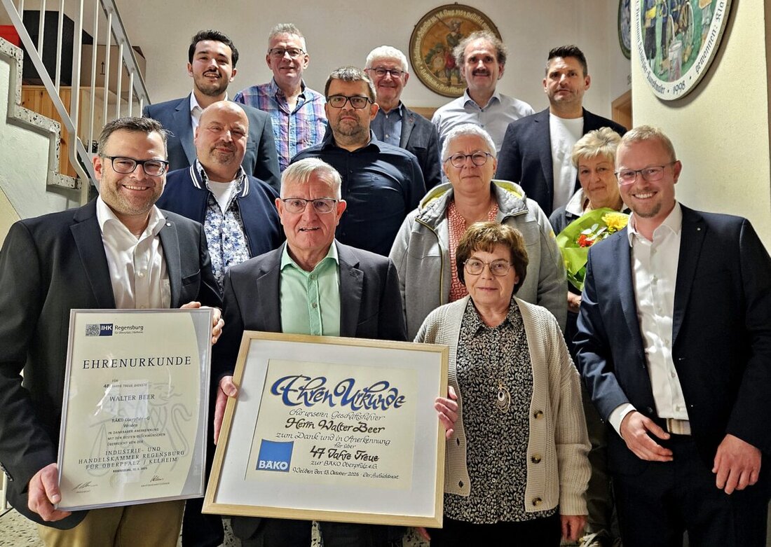 Weiden. Die Bäko Oberpfalz meldet stabile Ergebnisse 2024. Es werden vier Prozent Dividende ausgezahlt. Bei der Generalversammlung wurde Walter Beer nach 47 Jahren verabschiedet.