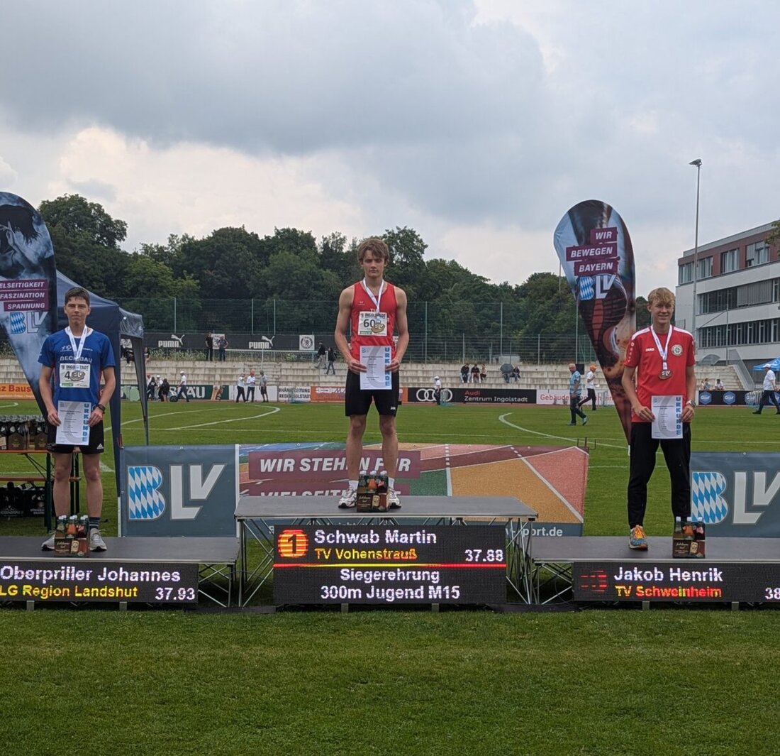 Vohenstrauß/Ingolstadt. Bei den Bayerischen Leichtathletik-Meisterschaften am 26. und 27. Juli 2025 vertraten zwei Athleten den TV Vohenstrauß: Lina Kümmel musste wegen einer Verletzung aufgeben, Martin Schwab wurde mit neuer Bestzeit Bayerischer Meister.
