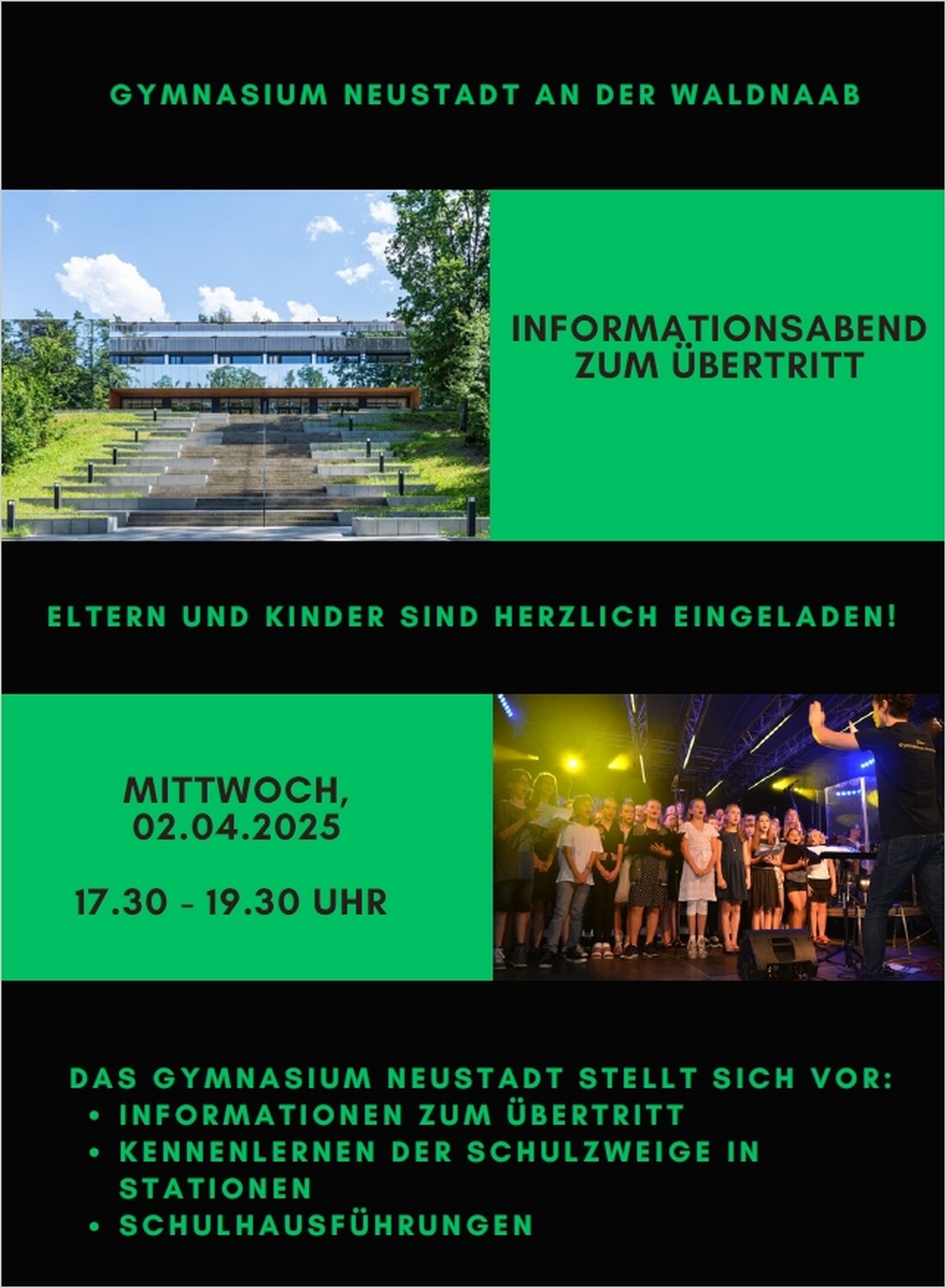 Neustadt. Informationsabend am Gymnasium am 2. April, speziell für den Schulübertritt.