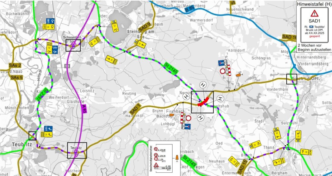 Schwandorf. Straßenbauarbeiten auf Kreisstraße SAD 1 angekündigt.