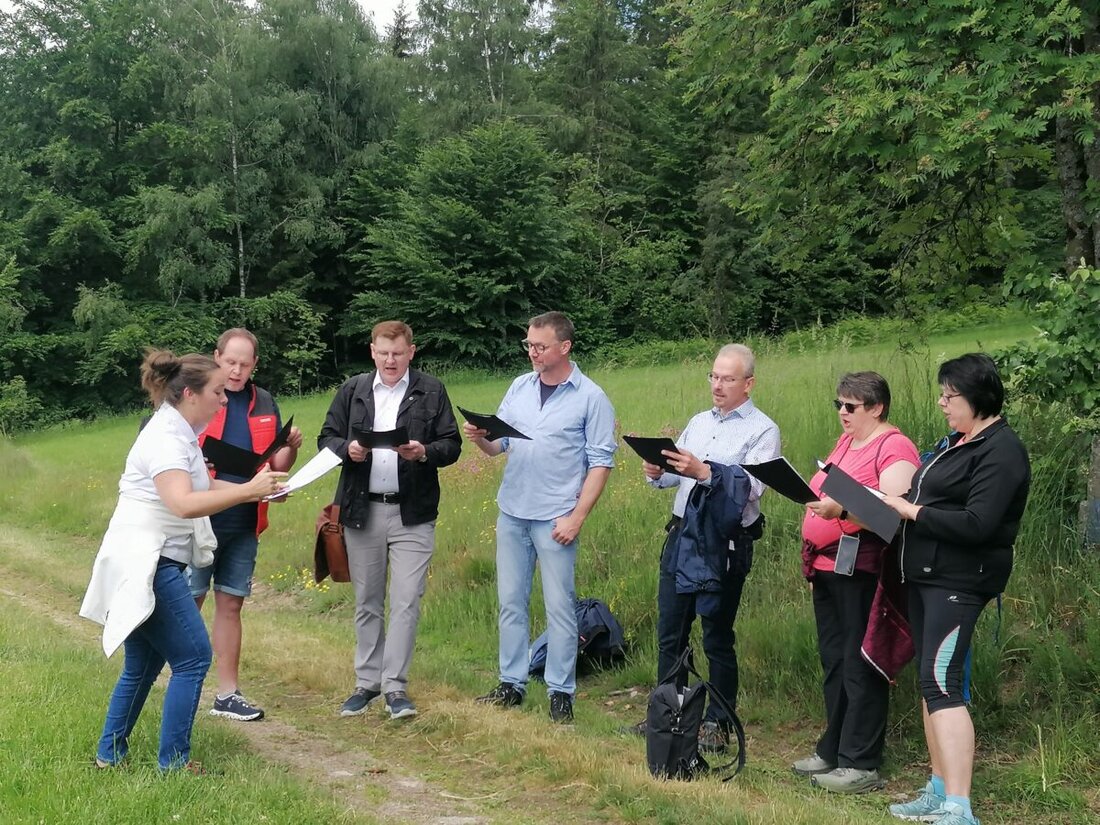 Steinwald. Zwei Artenspaziergänge zeigten, wie Naturerlebnis, Artenvielfalt und ökologische Landwirtschaft zusammenwirken. Ein musikalischer Weg mit Vocalista ad hoc und eine Bio-Wiesenrunde boten Wissen, Austausch und Genuss.