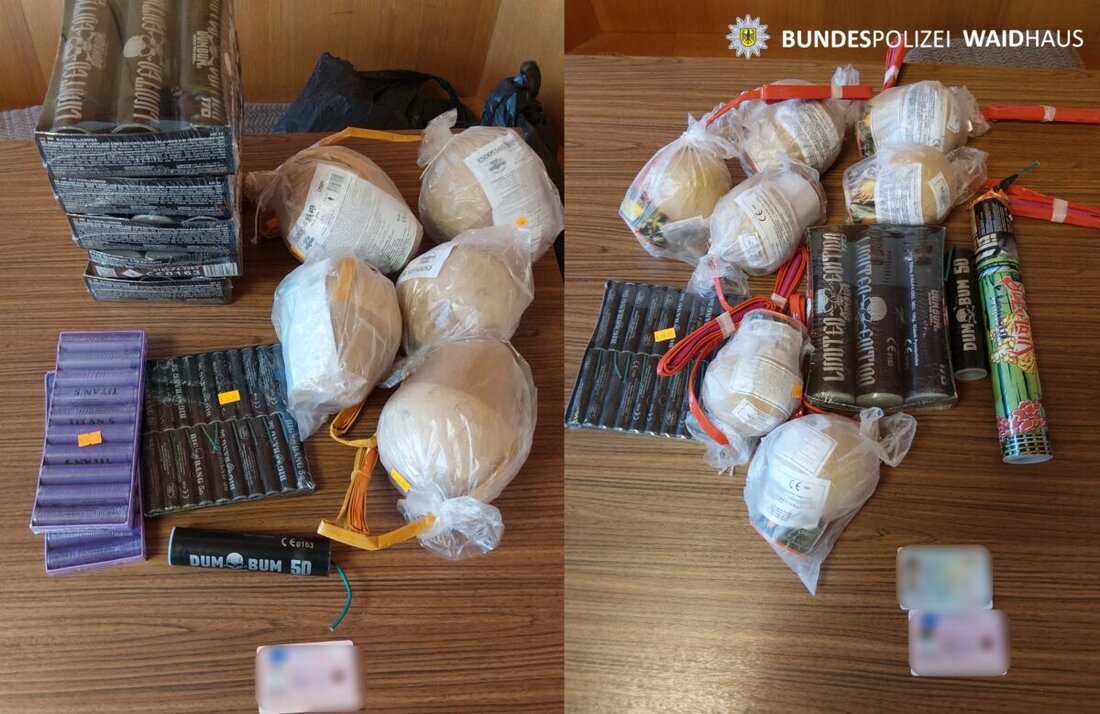 Waidhaus. Die Bundespolizei stellte bei Grenzkontrollen in Waldsassen zwölf Kilogramm verbotene Pyrotechnik der Kategorie F4 in einem aus Tschechien kommenden Auto sicher und leitete Ermittlungsverfahren gegen zwei Niederländer ein.