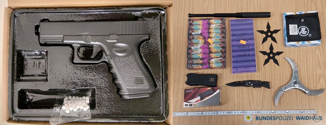 Waidhaus/Waldsassen. Beamte der Bundespolizei haben am Wochenende bei Grenzkontrollen in Waldsassen und Waidhaus mehrere Waffen, Pyrotechnik und Marihuana sichergestellt. 