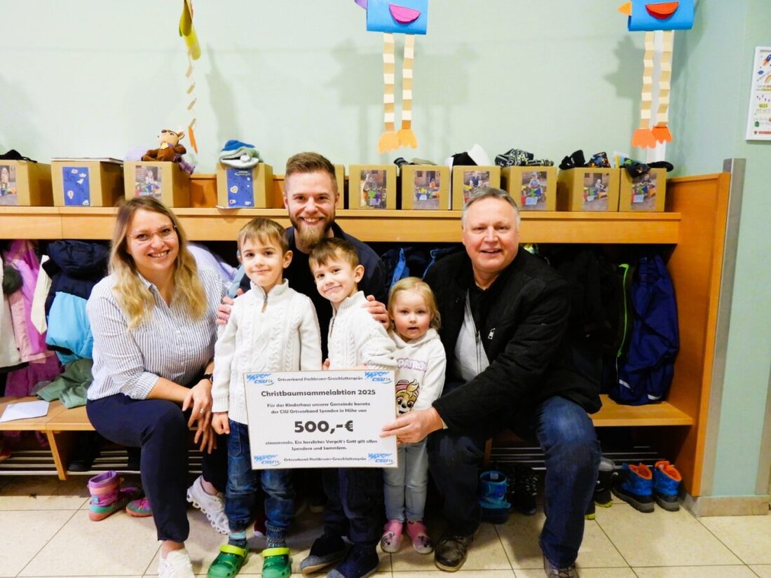 Pechbrunn. Der CSU-Ortsverband spendete 500 Euro an das Johanniter-Kinderhaus Pechbrunn, gesammelt bei ihrer traditionellen Christbaumsammelaktion.