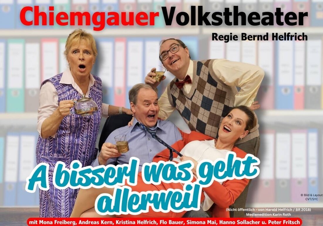 Wunsiedel. Das Chiemgauer Volkstheater präsentiert in der Fichtelgebirgshalle in Wunsiedel die Komödie "A bisserl was geht allerweil", unter der Regie von Bernd Helfrich. Tickets für die Veranstaltung am 22. März 2025 sind online auf okticket.de erhältlich.
