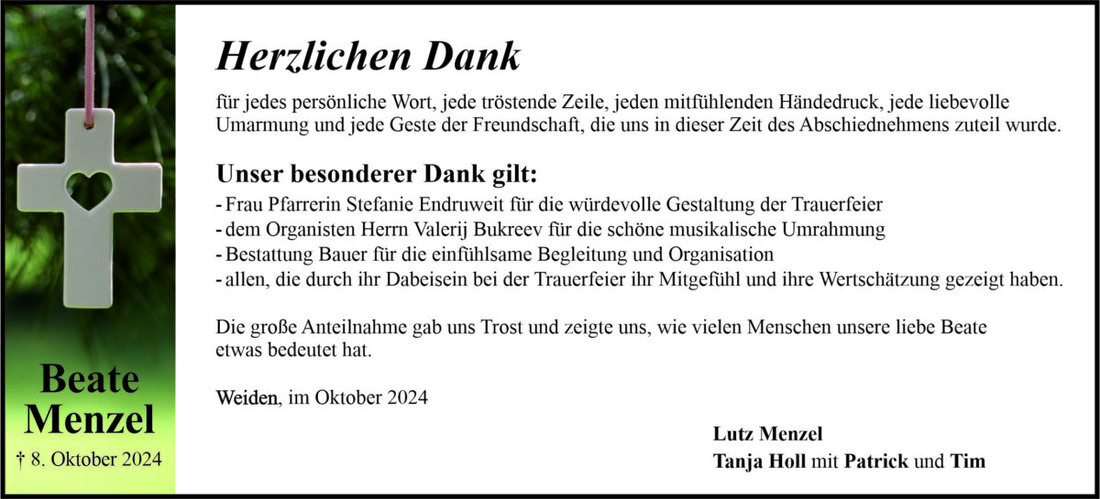 Begleitet durch: Bestattung Bauer - Weiden