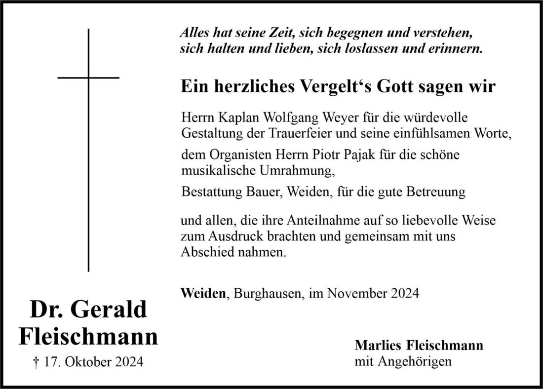 Begleitet durch: Bestattung Bauer - Weiden