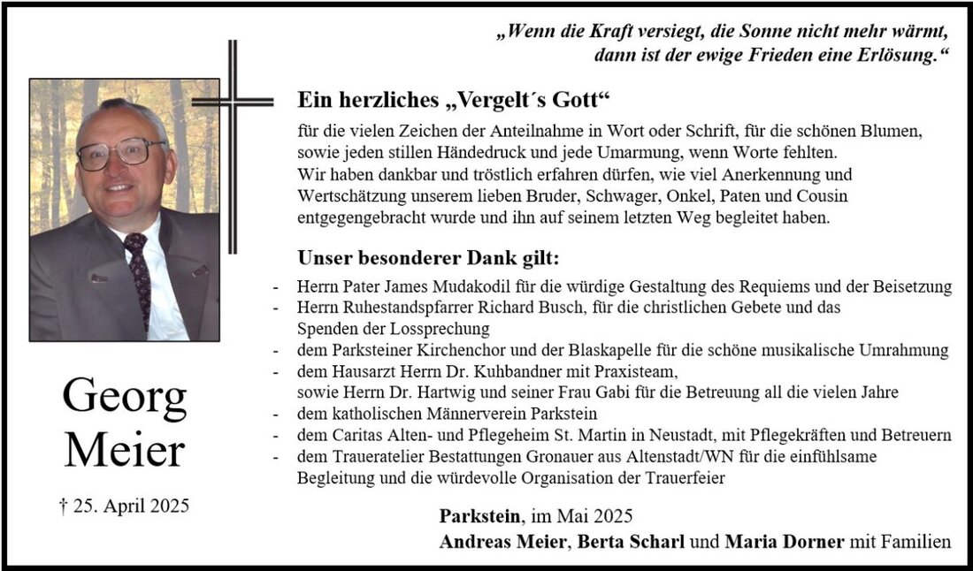 Begleitet durch: Bestattung Gronauer - Altenstadt/WN