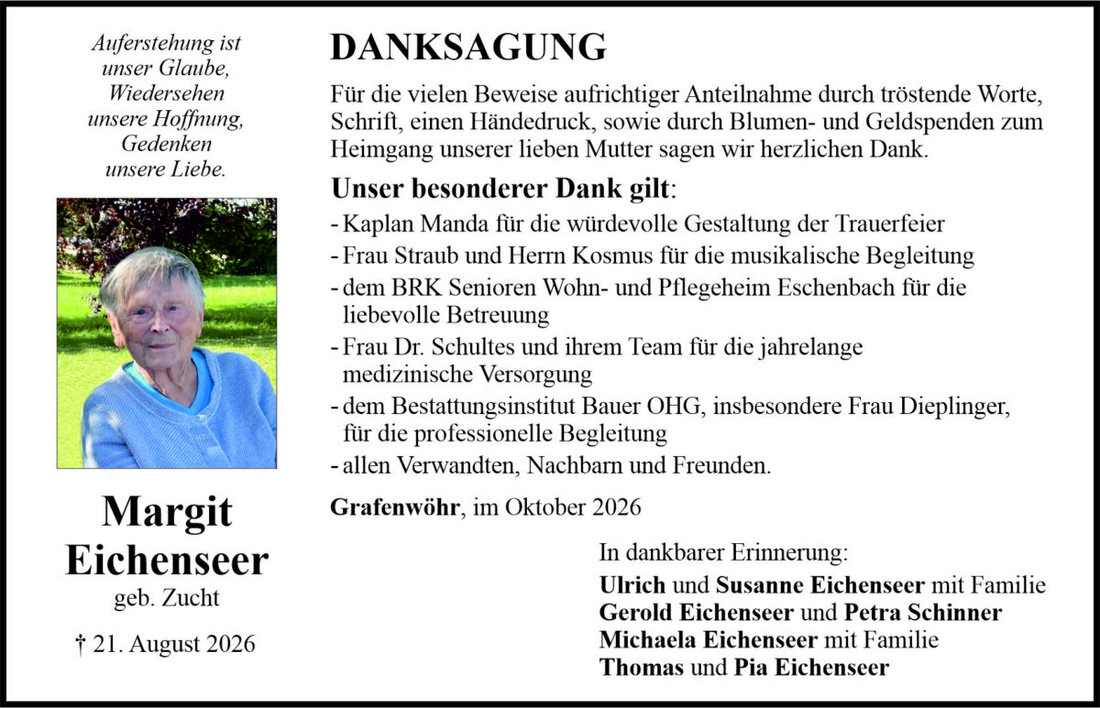 Begleitet durch: Bestattung Bauer - Weiden