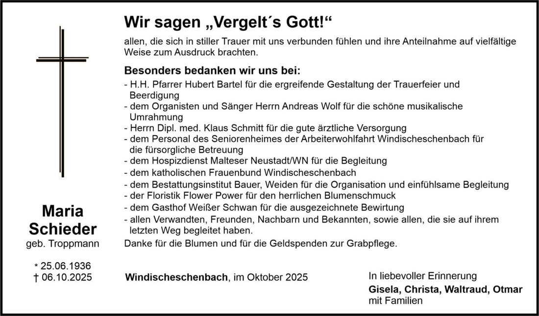 Begleitet durch: Bestattung Bauer - Weiden