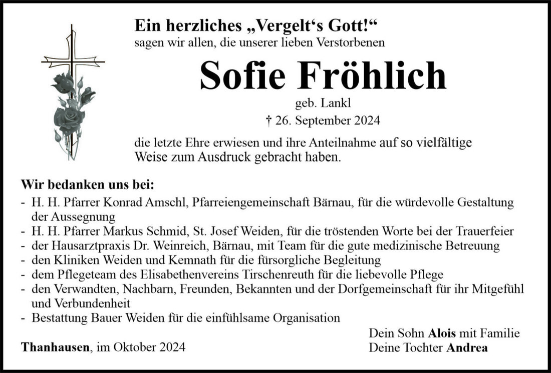 Begleitet durch: Bestattung Bauer - Weiden