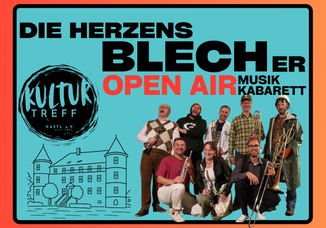 Kastl bei Kemnath. Der Kulturtreff Kastl veranstaltet am 1. August 2025 das Musik-Kabarett "Die HerzensBLECHer" im Schloss Wolframshof in Kastl bei Kemnath, das kritisch und unterhaltsam digitale Trends und moderne Lebensstile beleuchtet. Tickets sind auf okticket.de erhältlich.