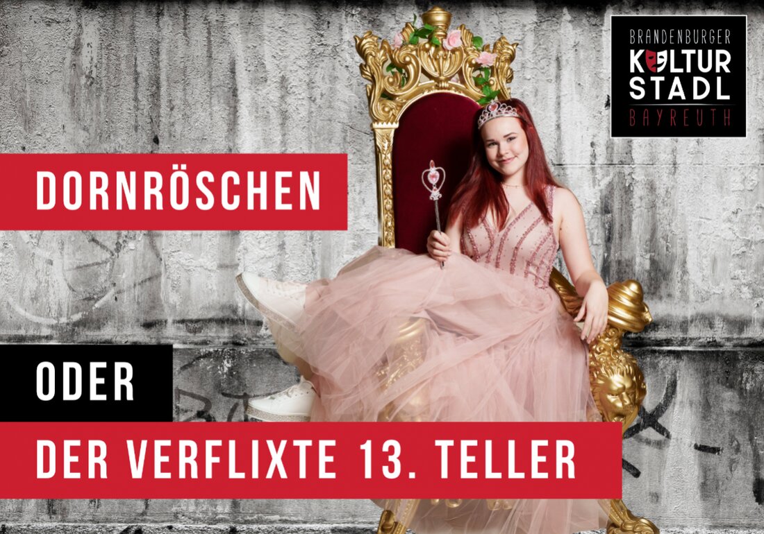 Bayreuth. Der Brandenburger Kulturstadl präsentiert vom 11. Juli bis 27. Juli 2025 eine humorvolle Neuerzählung des Märchenklassikers "Dornröschen oder der verflixte 13. Teller" nach den Brüdern Grimm, inszeniert von Angelika und Jessica Zapf. Tickets sind über die Online-Plattform okticket.de erhältlich.