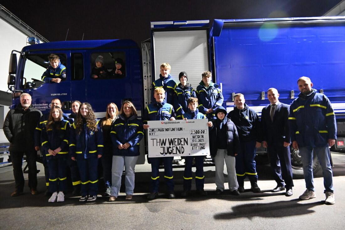 Weiden. Die "Dr. Rose Pabst-Stiftung" unterstützt die THW-Jugend Weiden mit 2.500 Euro.  
