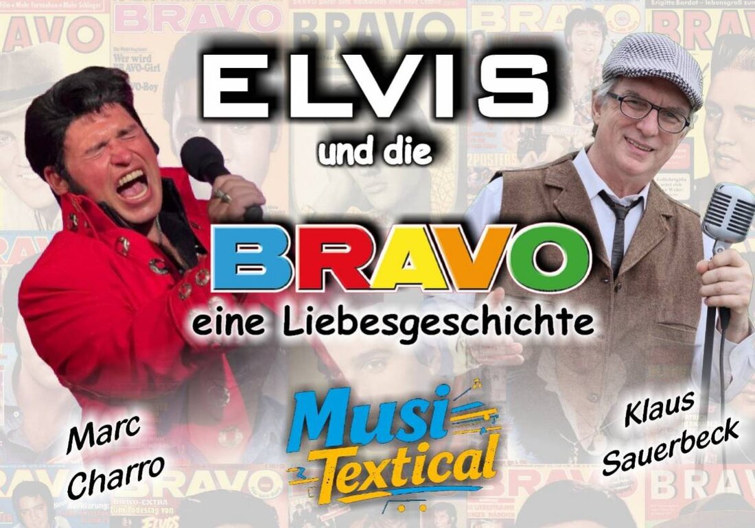 Bärnau. Der Kultur- und Festspielverein Bärnau präsentiert am 2. August 2025 auf der Freilichttribüne im Klostergarten das Event "Elvis und die BRAVO - eine Lovestory". Marc Charro als Elvis und Dr. Klaus Sauerbeck als Journalist nehmen die Zuschauer mit auf eine emotionale Reise durch die Beziehung zwischen dem Star und der Zeitschrift BRAVO. Tickets sind auf okticket.de verfügbar.