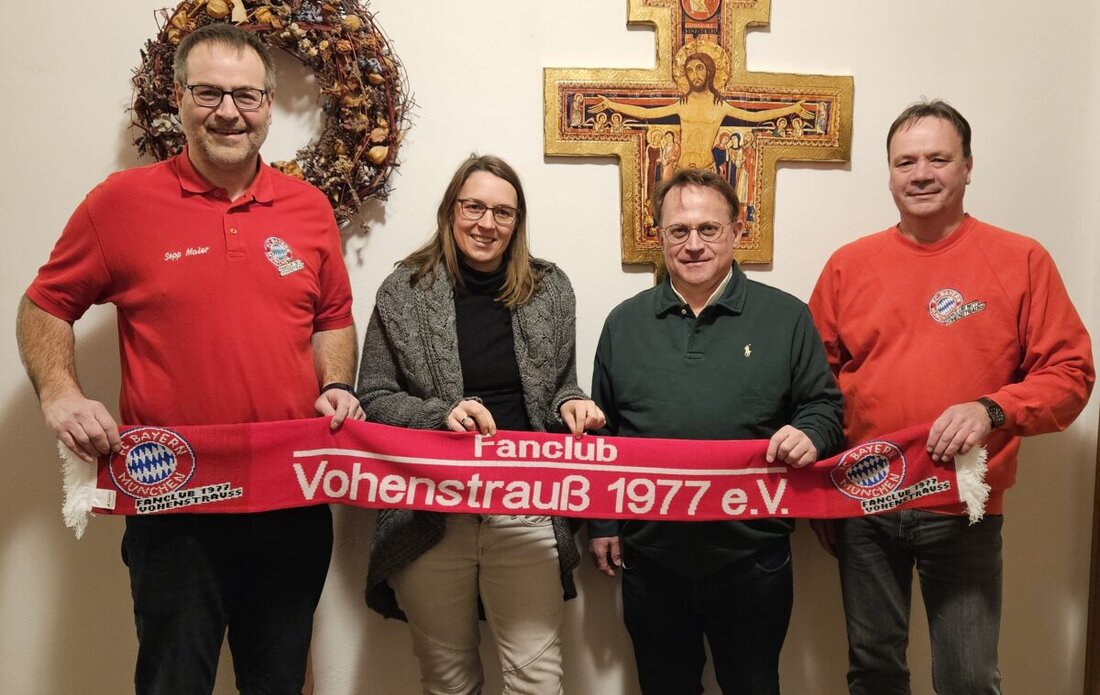 Vohenstrauß. Kurz nach Weihnachten überreicht der FC Bayern München Fanclub Vohenstrauß 1977 e. V. jeweils 250 Euro an Dekan Alexander Hösl und Stadtpfarrerin Carmen Riebl. Das Geld fließt in die Renovierung beider Gotteshäuser.