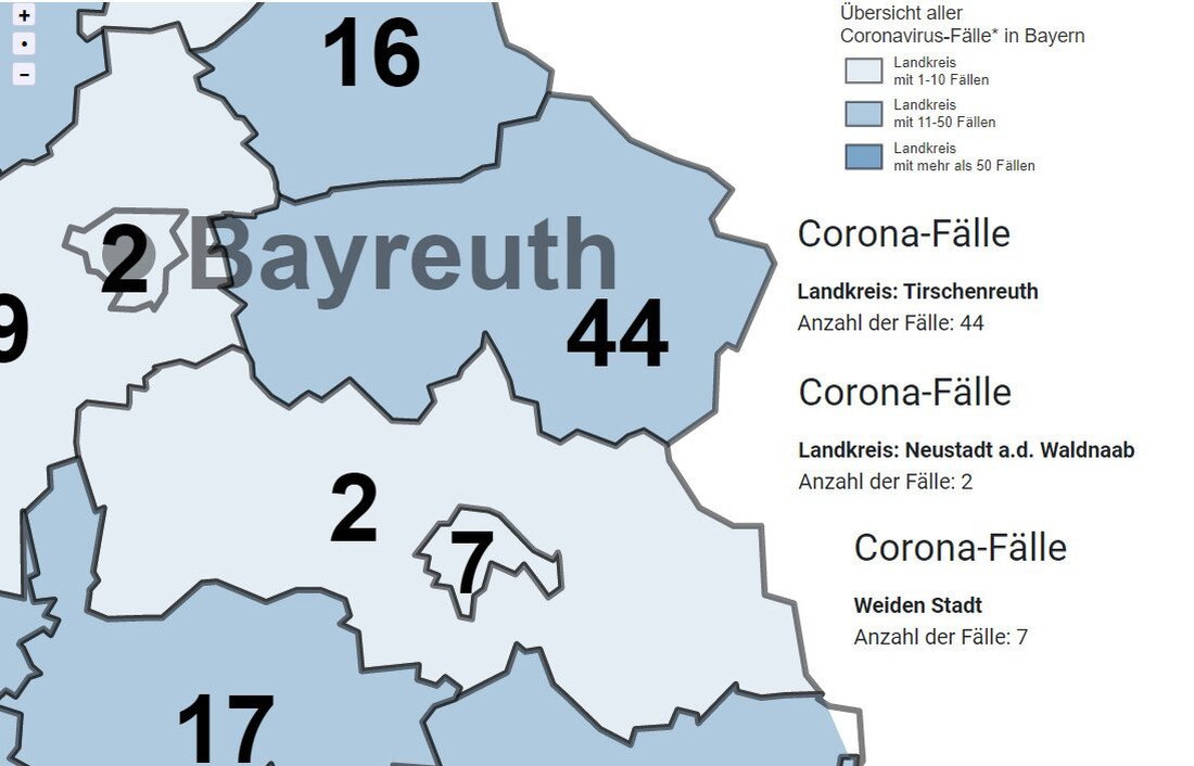 Tirschenreuth. Wie die Deutsche Presseagentur berichtet sind zwei weitere Menschen an den Folgen des Corona-Virus gestorben. Darunter ein Mann (85) aus dem Landkreis Tirschenreuth.  Zwei weitere Menschen aus Bayern sind [&hellip;]