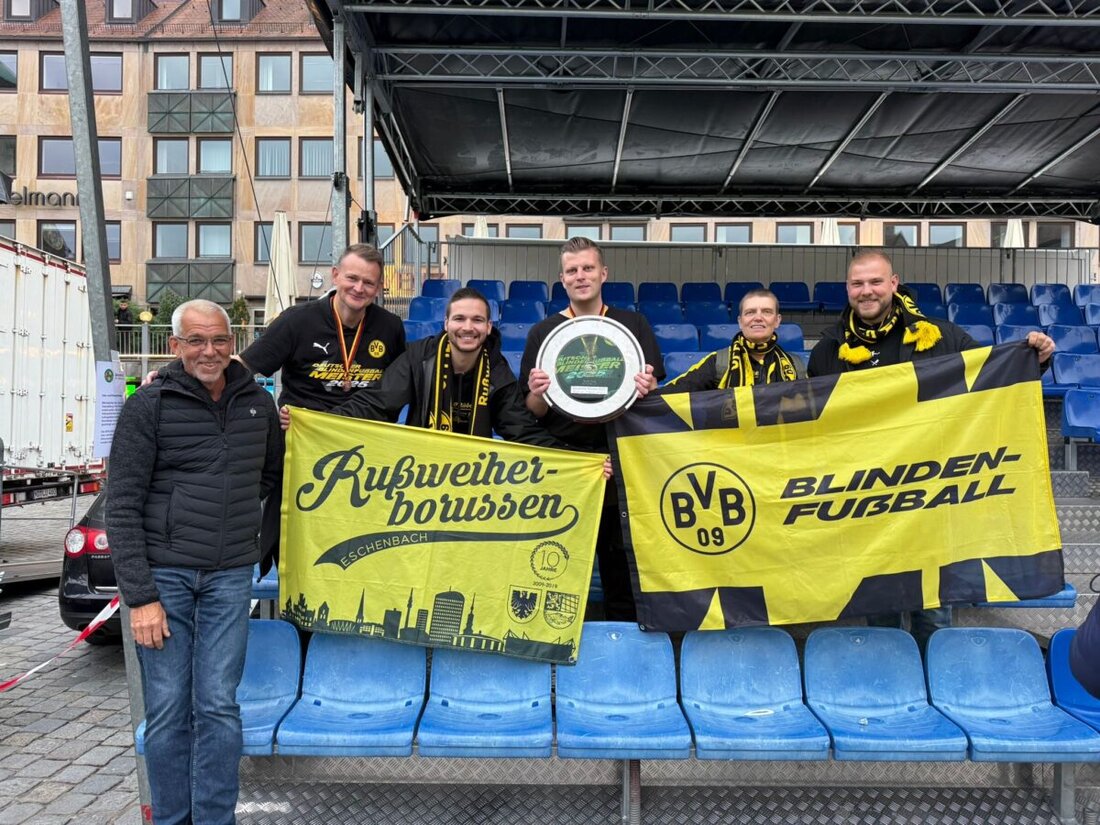 Eschenbach. Eine kleine Delegation der Rußweiherborussen Eschenbach machte sich auf den Weg, um das Endspiel um die deutsche Meisterschaft im Blindenfußball live mitzuerleben – und natürlich, um die BVB-Blindenfußballmannschaft tatkräftig zu unterstützen.
