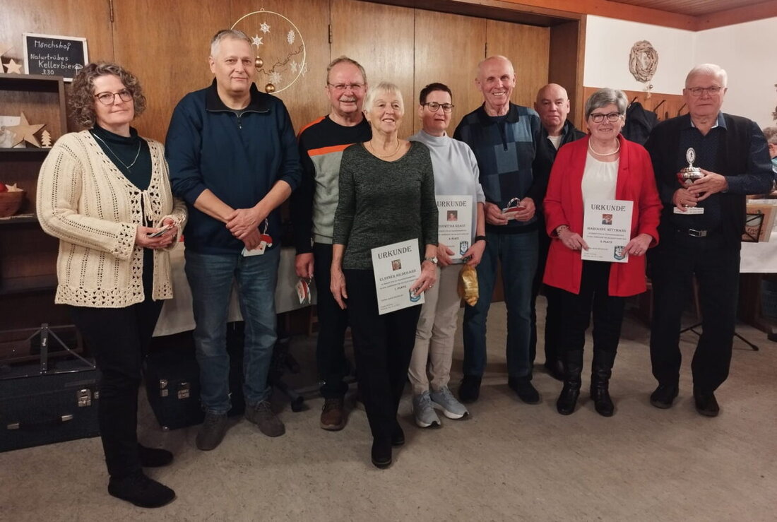 Pressath. Die Weihnachtsfeier der Nordic-Walking-Abteilung des TSV Pressath war gut besucht, mit Ehrungen und Unterhaltungsprogramm. Hildegard Elstner wurde für ihre Trainingsleistung geehrt und Jan Malek zum Walker des Jahres gewählt.