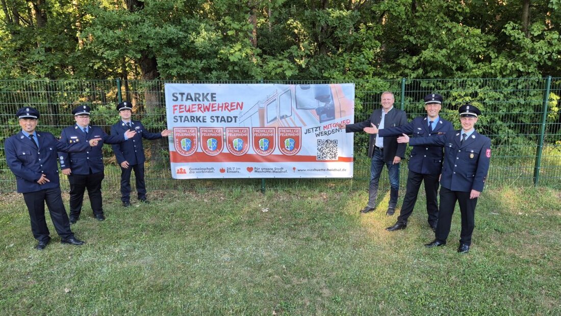 Maxhütte-Haidhof. Unter dem Motto „Starke Feuerwehren, starke Stadt“ werben fünf Freiwillige Feuerwehren gemeinsam mit Bürgermeister Rudolf Seidl für Nachwuchs und neue Mitglieder. Ein QR-Code führt direkt zur Stadtseite.