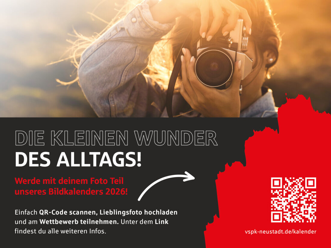 Neustadt. Die Vereinigte Sparkassen Eschenbach Neustadt Vohenstrauß ruft zu einem Fotowettbewerb auf, um den Bildkalender 2026 mit "kleinen Wundern des Alltags" zu gestalten. Einsendeschluss ist der 30. Juni 2025.