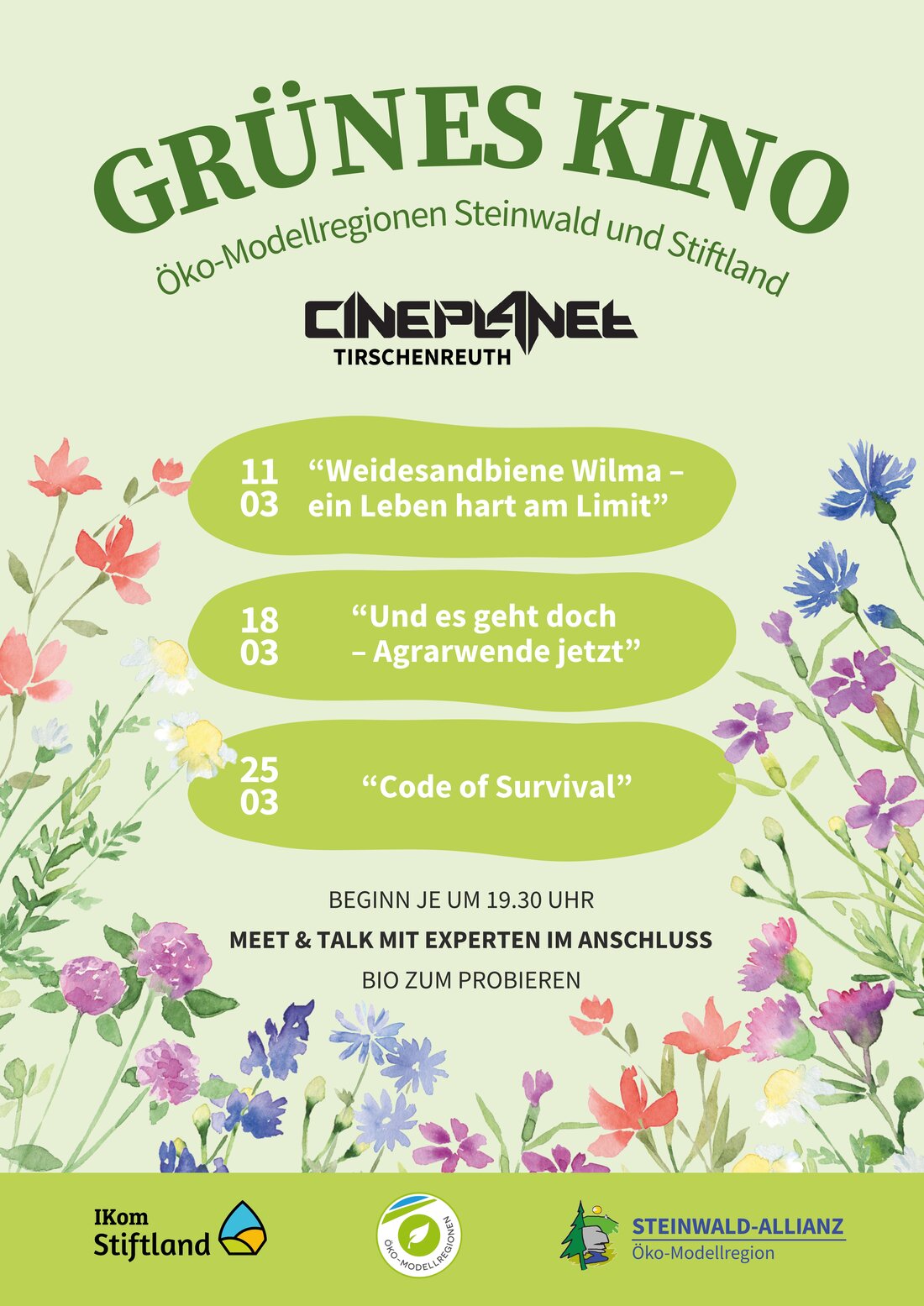 Tirschenreuth. Am 25. März 2026 zeigt das Projekt Grünes Kino den dritten Film im Cineplanet: Survival Code – die Geschichte vom Ende der Gentechnik. Filmbeginn 19.30 Uhr, Gespräche und Tickets online oder an der Abendkasse.