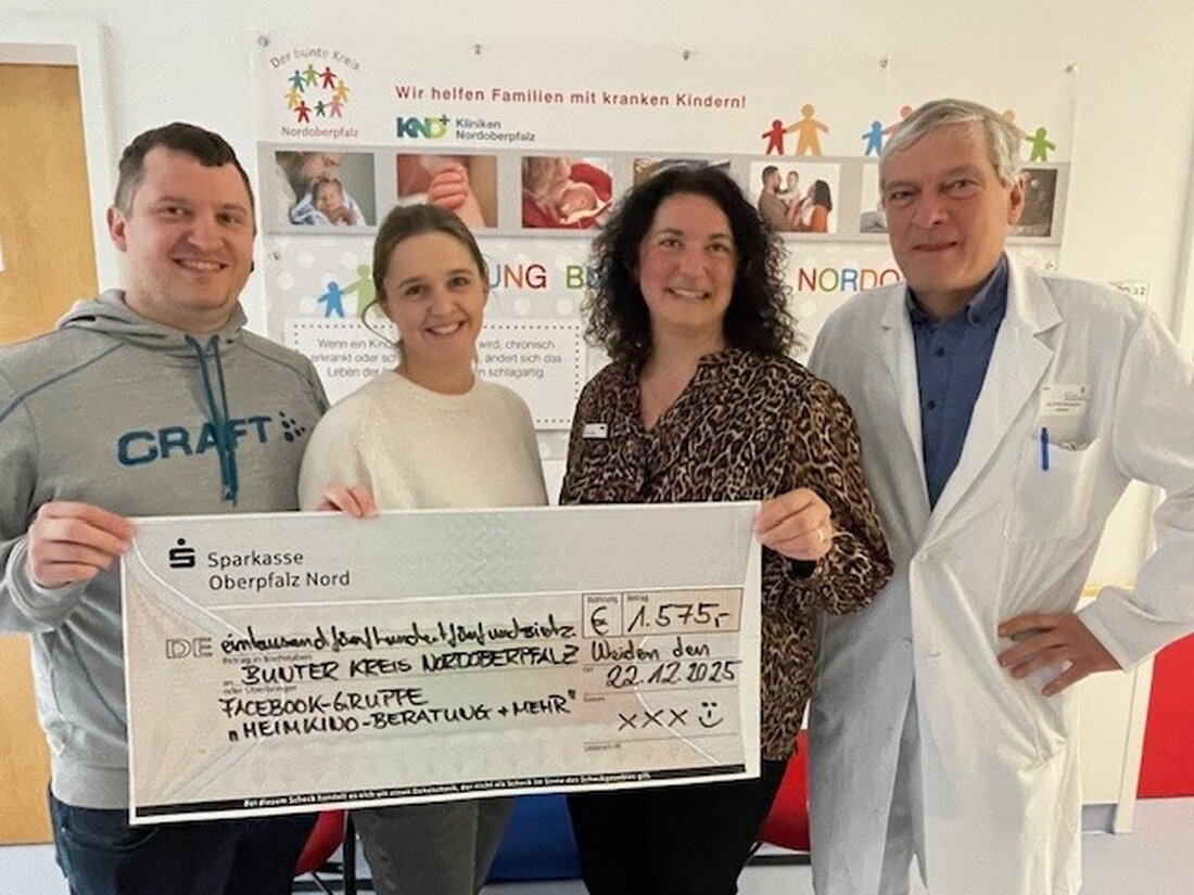 Weiden. Die Facebook-Gruppe „Heimkino, Beratung & mehr“ spendet 1.575 Euro. Das Geld geht an den Bunten Kreis Nordoberpfalz und stärkt seine Hilfe. Damit werden 33 Familien in der Region unterstützt.