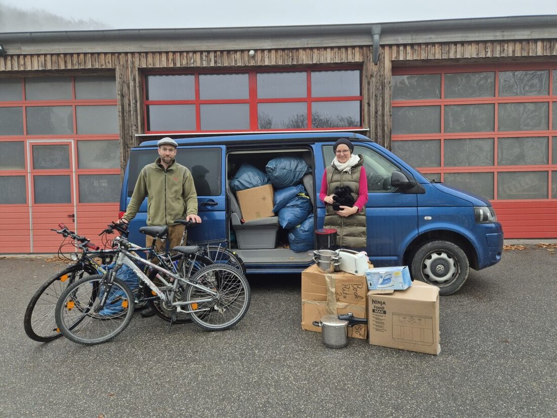 Tännesberg. Trotz fehlenden offiziellen Aufrufs im November spendeten viele erneut für die Ukraine. Die Sammlung sprengte den Bus von Stephan Klünner und ging direkt an Halina Dirnberger.