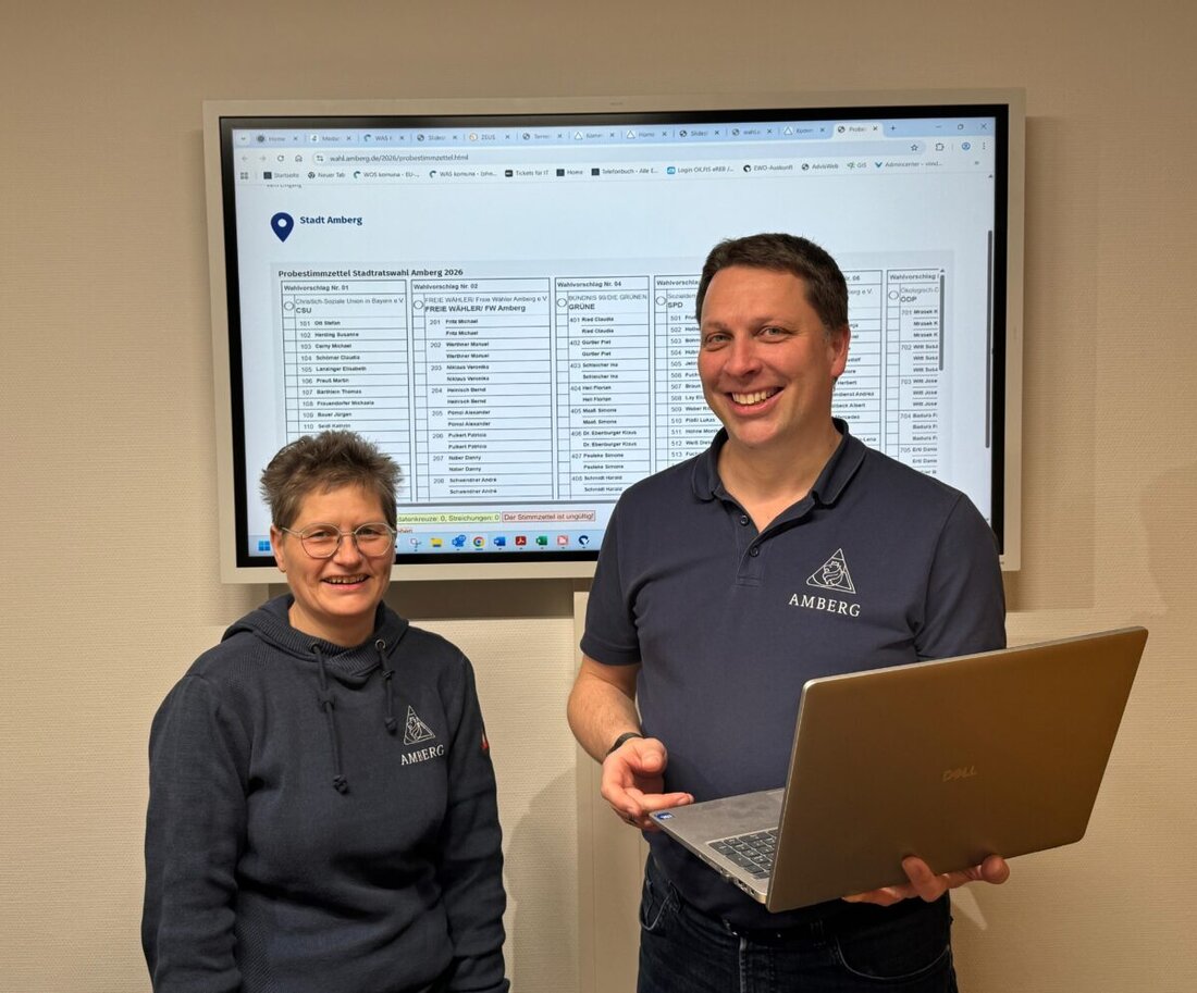 Amberg. Am Sonntag, 8. März wählt die Stadt den Stadtrat; online gibt es dafür einen interaktiven Probestimmzettel. Bürger testen anonym Listen- und Einzelstimmen sowie Streichungen; maximal 40 Stimmen, je Person höchstens drei.
