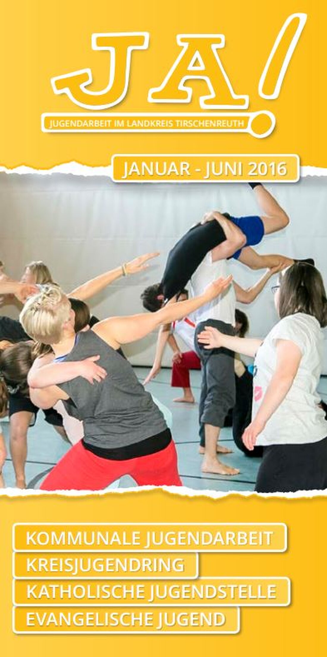 Tirschenreuth. Der Kreisrunde Tisch Jugendarbeit (Zusammenschluss von Kommunaler Jugendarbeit, Kreisjugendring, Katholischer Jugendstelle und Evangelischer Jugend) präsentiert ab sofort wieder seine gemeinsame Infobroschüre „JA! Jugendarbeit im Landkreis Tirschenreuth“ für das erste [&hellip;]