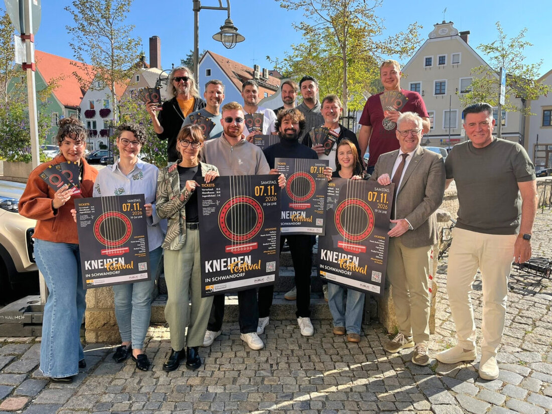 Schwandorf. Am 7. November 2026 verwandelt das Kneipenfestival die Innenstadt in eine Musikmeile: acht Bands an acht Locations, live von 19 Uhr bis Mitternacht, mit Einlassbändchen, kostenlosem Taxishuttle und Aftershow im Puzzles.
