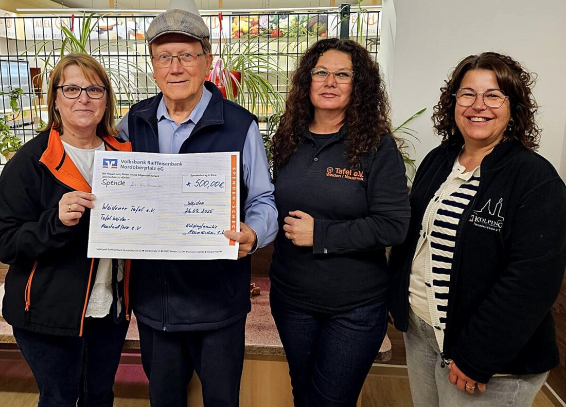 Weiden. Die Kolpingfamilie Neunkirchen besuchte die Tafel mit 70 Ehrenamtlichen und 1.500 Einkaufsberechtigten, spendete 500 Euro für Windeln, und Spenden finanzierten neue Kühlzellen.