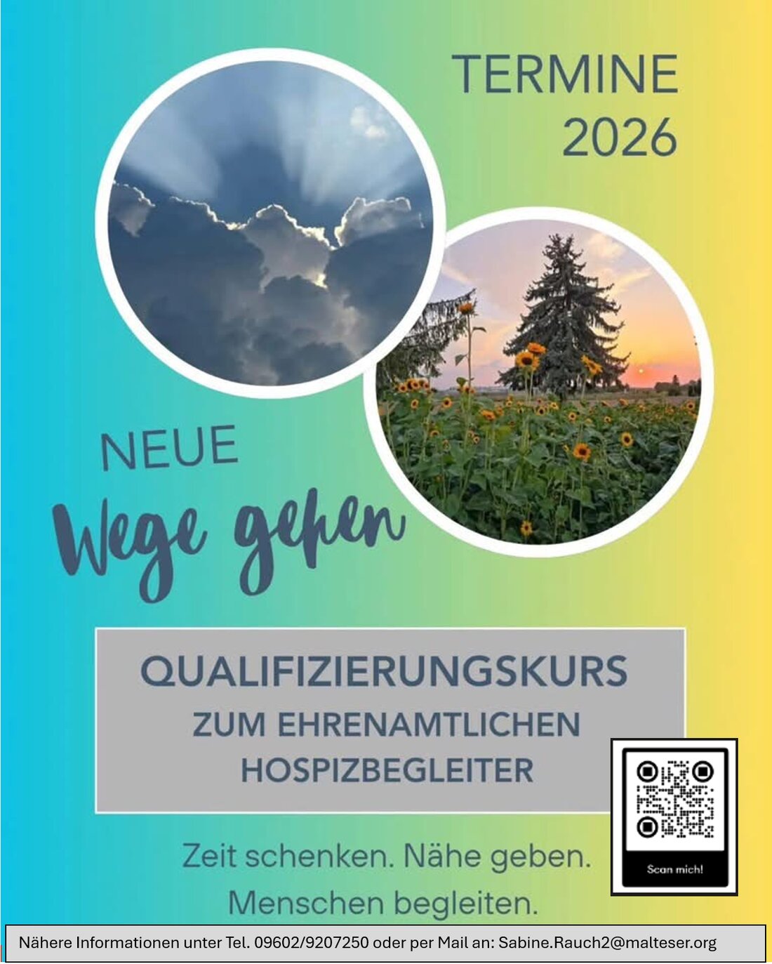 Neustadt/WN. Im März 2026 startet der ambulante Hospizdienst einen Kurs für ehrenamtliche Begleiter. Gesucht werden Menschen mit Zeit und Herz.