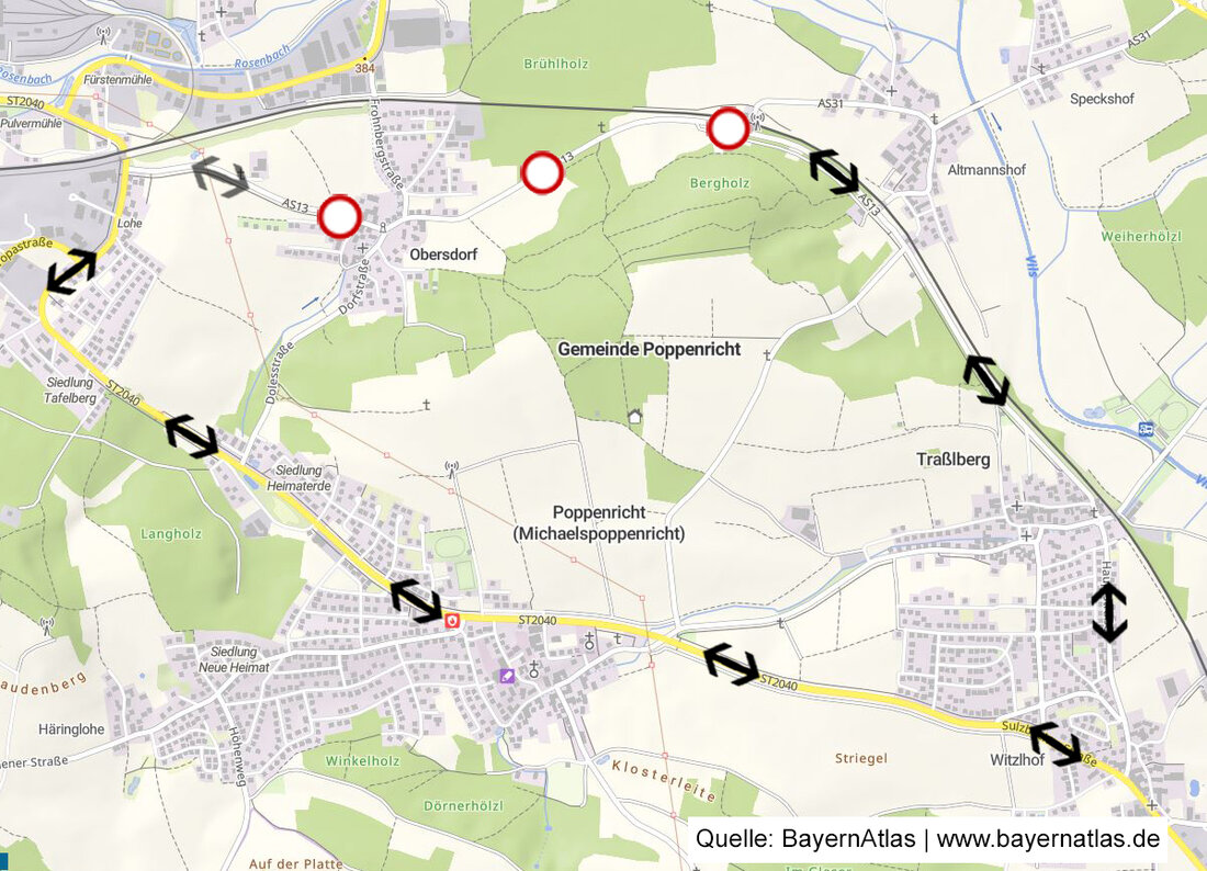 Sulzbach-Rosenberg. Kreisstraße AS 13 ab 31. März für 8 Monate gesperrt.