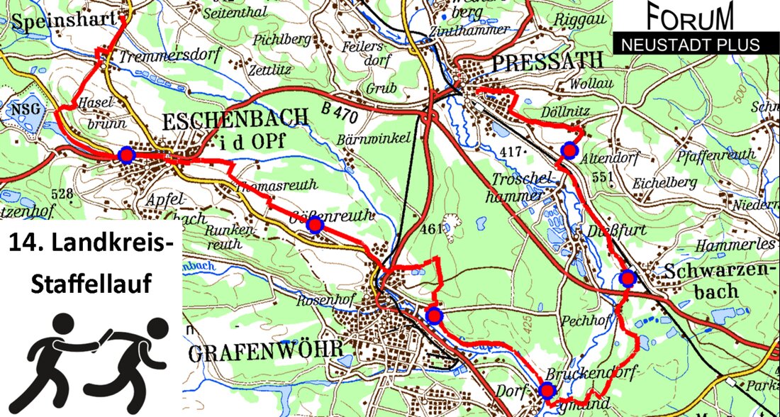 Neustadt/Wn. Bereits zum 14. Mal organisiert der Regionalmarketingverein Forum Neustadt Plus e.V. mit Landrat Andreas Meier als Vorsitzendem den Landkreis-Staffellauf. Auf die 7 Läufer einer Mannschaft wartet eine reizvolle Strecke [&hellip;]