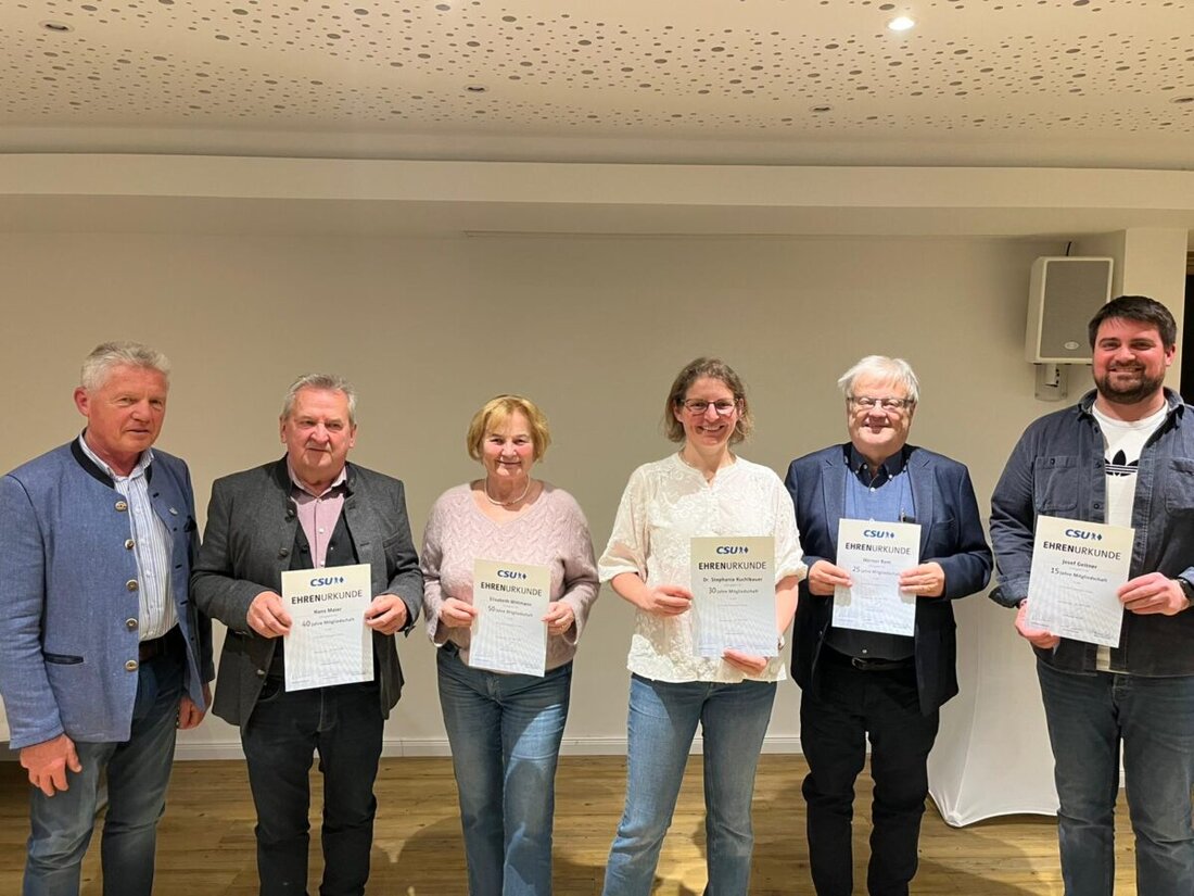 Tännesberg. Der CSU-Ortsverband ehrte langjährige Mitglieder für ihre Treue. Die stellvertretende Vorsitzende Angelika Prem und der stellvertretende CSU-Kreisvorsitzende Gerald Morgenstern überreichten die Urkunden.