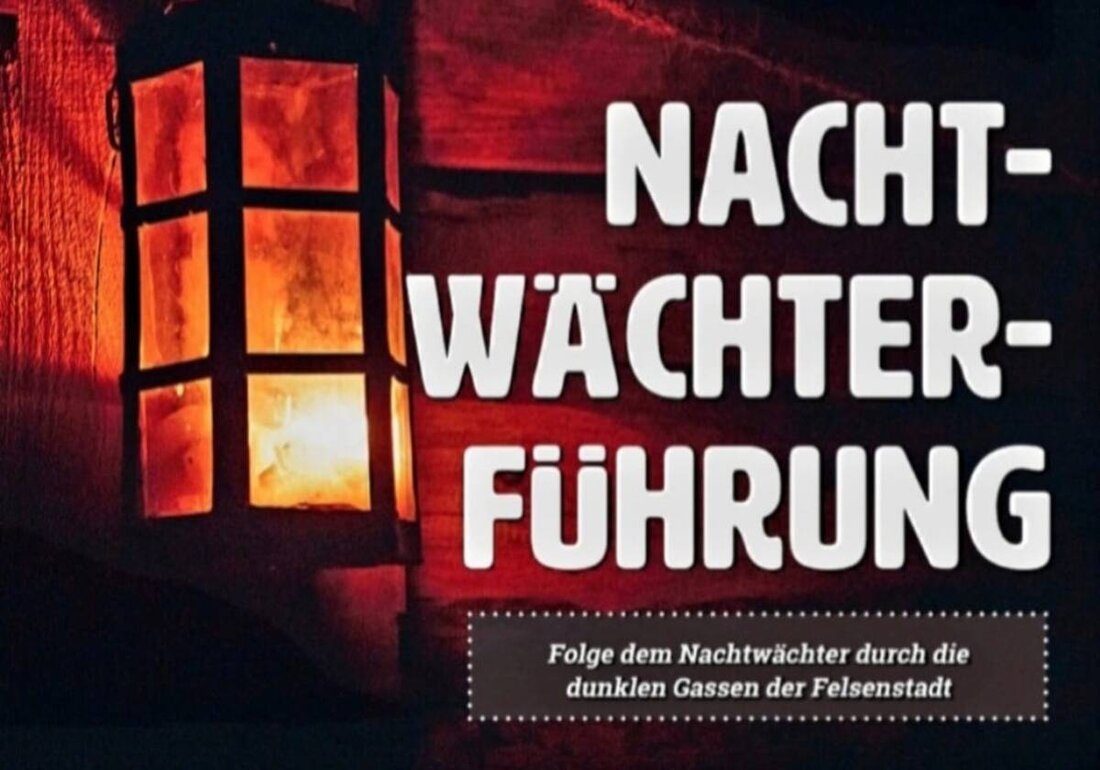 Pottenstein. Die Fränkische Schweiz - Erlebnisführungen lädt in Pottenstein, Am Rathaus zu einer atmosphärischen Nachtwächterführung ein, die verborgene Gassen und Geschichten des Felsenstädtchens lebendig macht. Sichere dir dein Ticket bequem über okticket.de und entdecke das besondere Erlebnis in einer stimmungsvollen Abendtour.