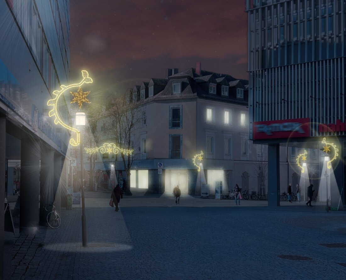 Weiden. Die Montage der neuen Weihnachtsbeleuchtung für die Weidener Innenstadt hat begonnen. Im September? Der frühe Zeitpunkt hat einen Grund. Das Projekt ist Teil des Förderprojekts "Innenstädte beleben", das zum 30. September ausläuft.