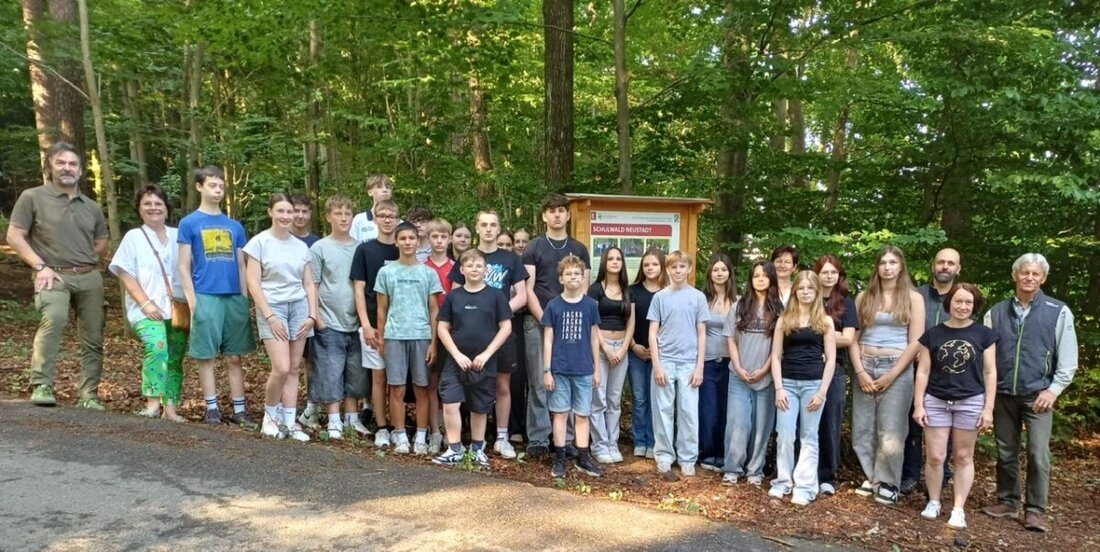 Neustadt/WN. Im Schulwald wurde eine neue Infotafel eingeweiht, die den Wald als Lernort in den Fokus rückt. Stadt, Forst und Realschule setzen damit ein sichtbares Zeichen für Umweltbildung und verantwortungsvollen Naturschutz.