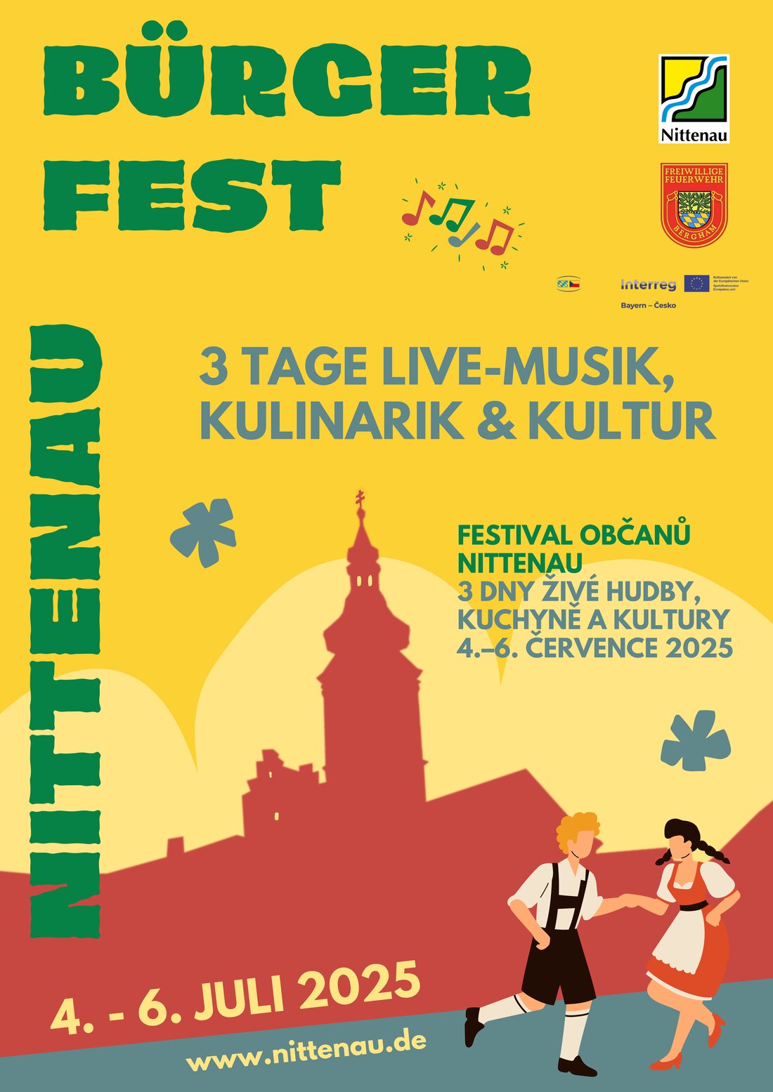 Nittenau. Das Bürgerfest vom 4. bis 6. Juli bietet Livebands, internationale Gäste und ein vielfältiges Programm am Kirchplatz. Neu ist dieses Jahr ein Sicherheitskonzept gegen Amokfahrten.