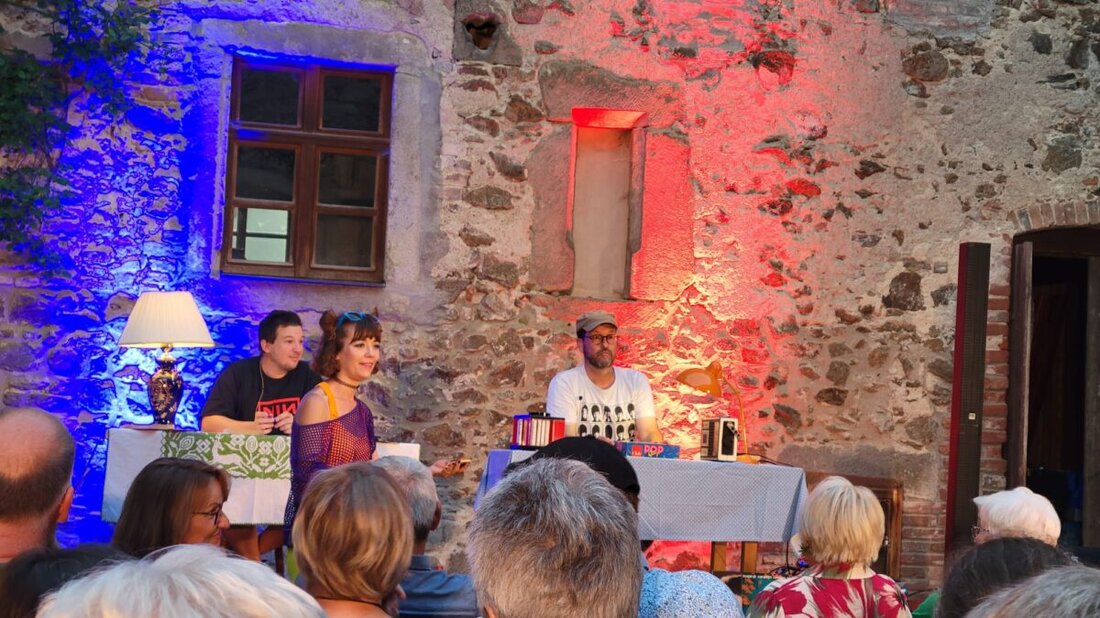 Weiden. Das OVIGO Theater bringt die musikalische Lesung „Musik-Pleyer mit Wein-Lese“ in die Regionalbibliothek. Termine sind Samstag, 21. Februar und Samstag, 16. Mai 2026, jeweils 20 Uhr; mit Talk, Texten und Retro-Pop-Quiz.