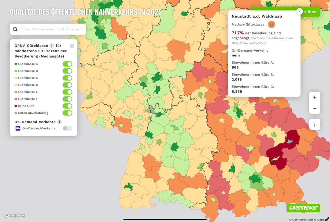 Weiden. Der ÖDP-Kreisverband appelliert an die Staats- und Landkreisverantwortlichen, die Greenpeace-Analyse zum ÖPNV ernst zu nehmen. Bayern liegt beim ÖPNV-Angebot im Bundesländervergleich auf dem vorletzten Platz.